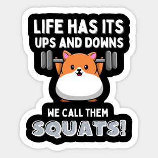 Cute Hamster Weightlifting at the Gym Sticker